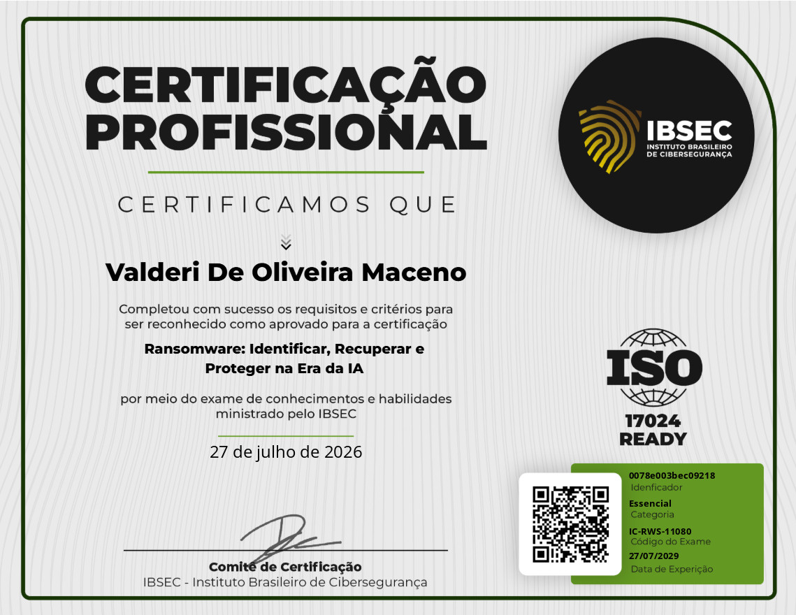 Certificado Ransomware: Identificar, Recuperar e Proteger na Era da IA