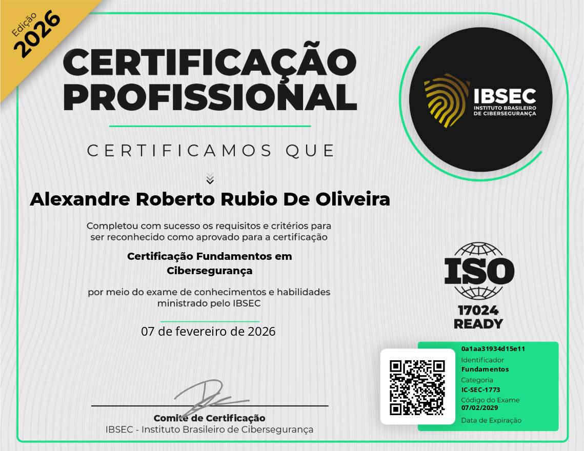Certificado Fundamentos em Cibersegurança