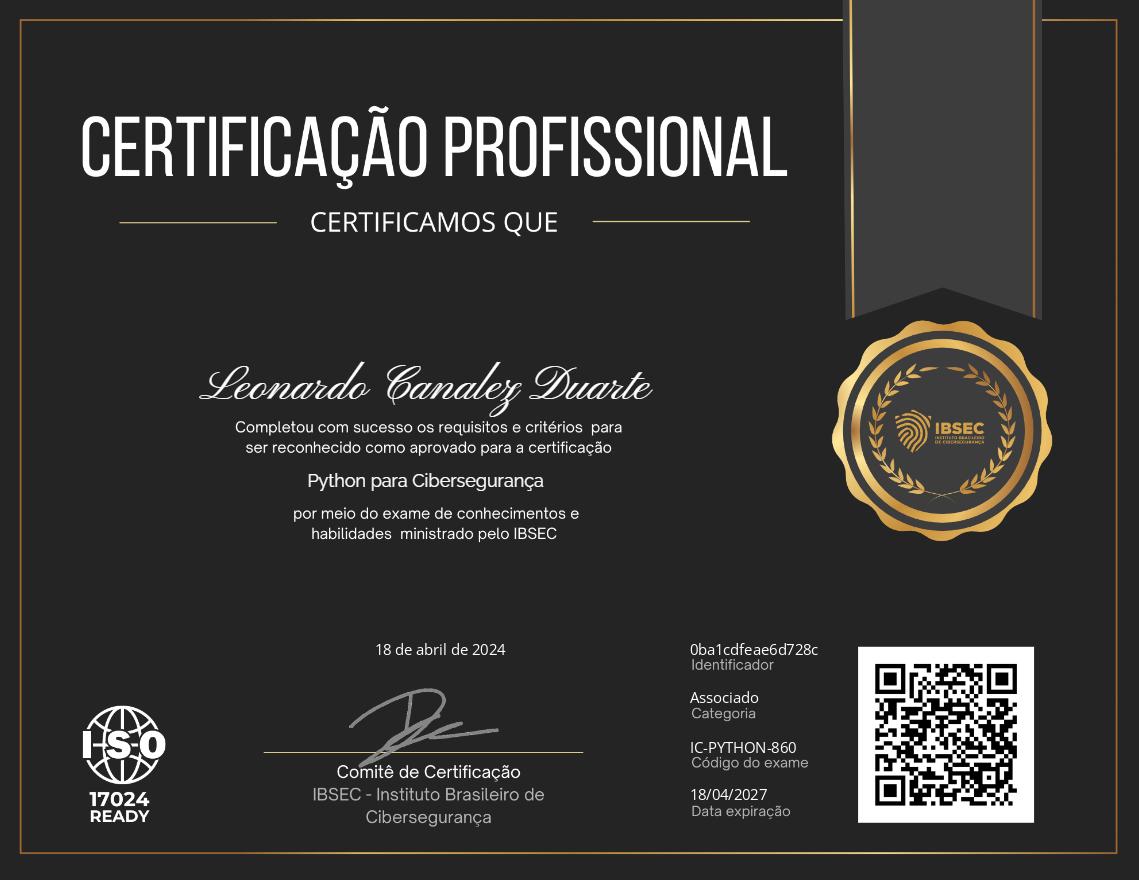 Certificado Python para Cibersegurança