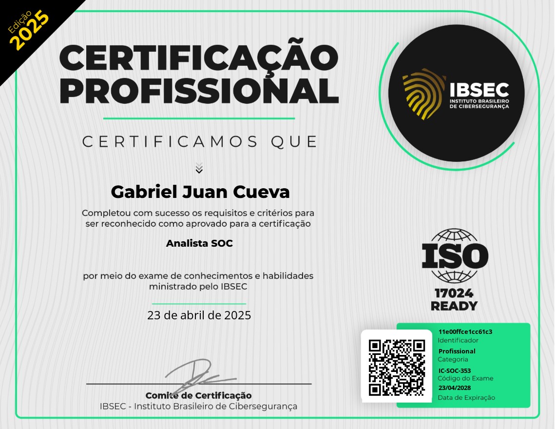 Certificado Analista SOC