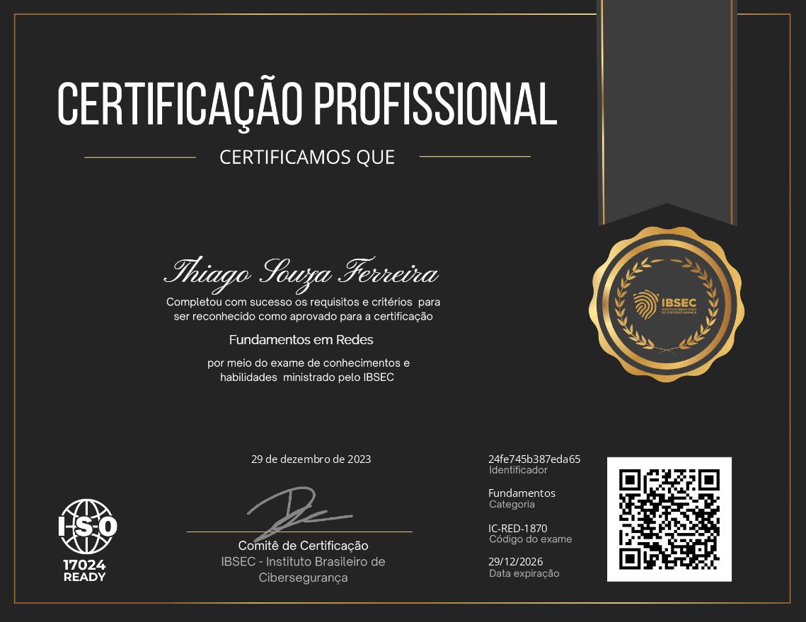 Certificado Fundamentos em Redes