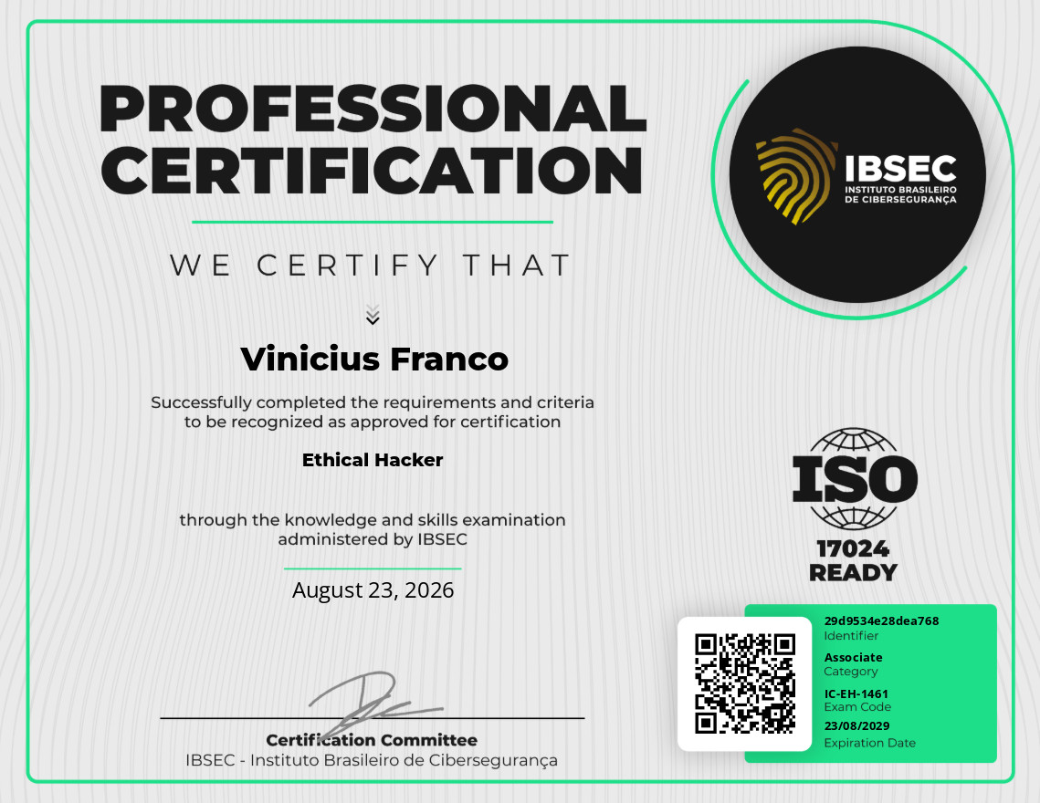 Certificado Ethical Hacker