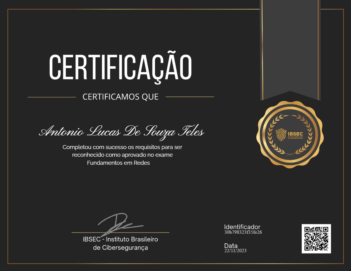 Certificado Fundamentos em Redes