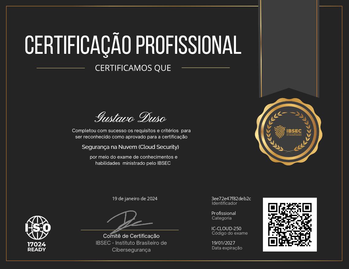 Certificado Segurança na Nuvem (Cloud Security)