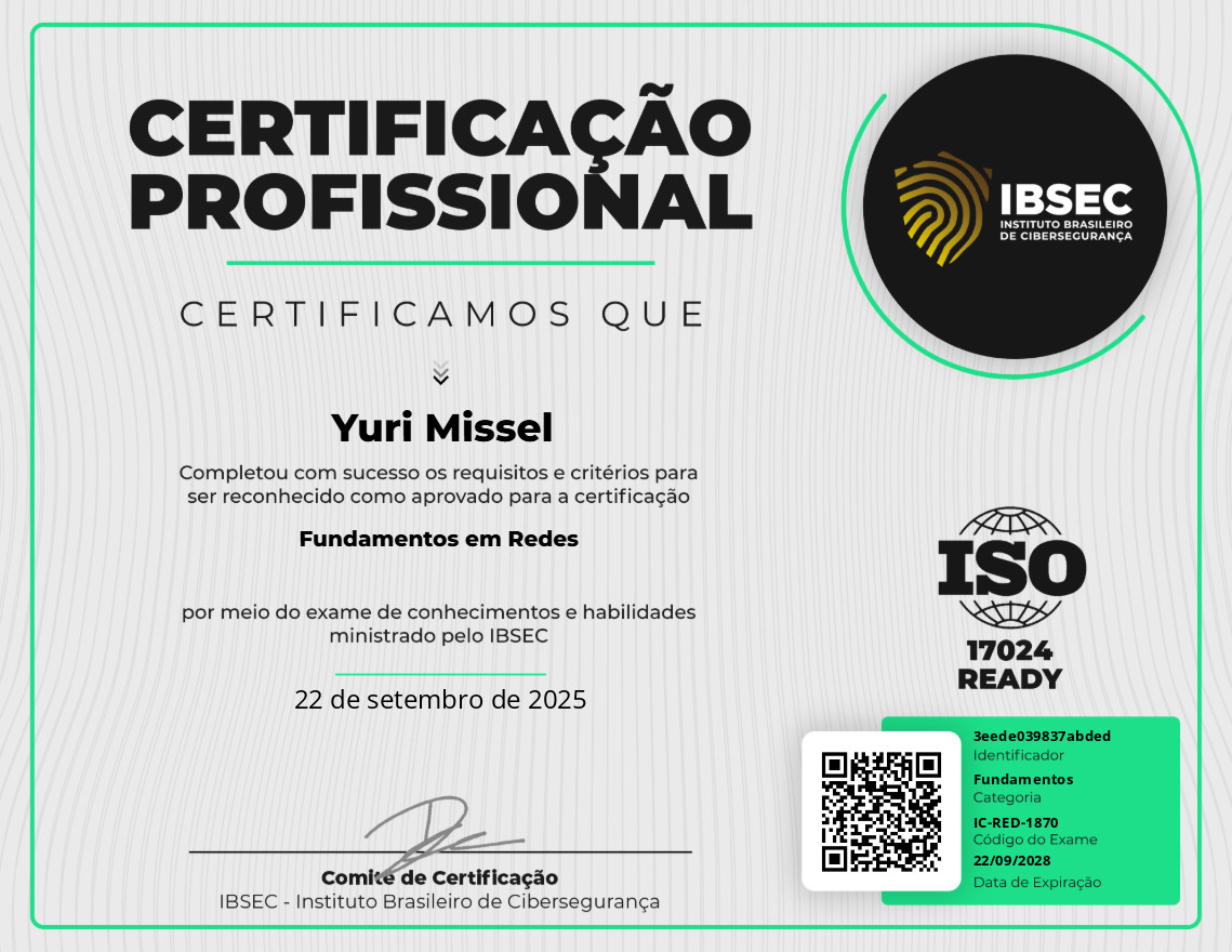 Certificado Fundamentos em Redes