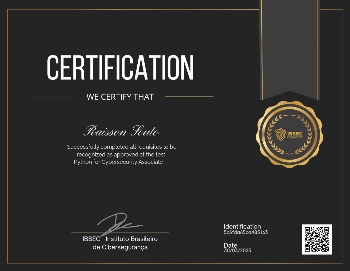 Certificado Python for Cybersecurity