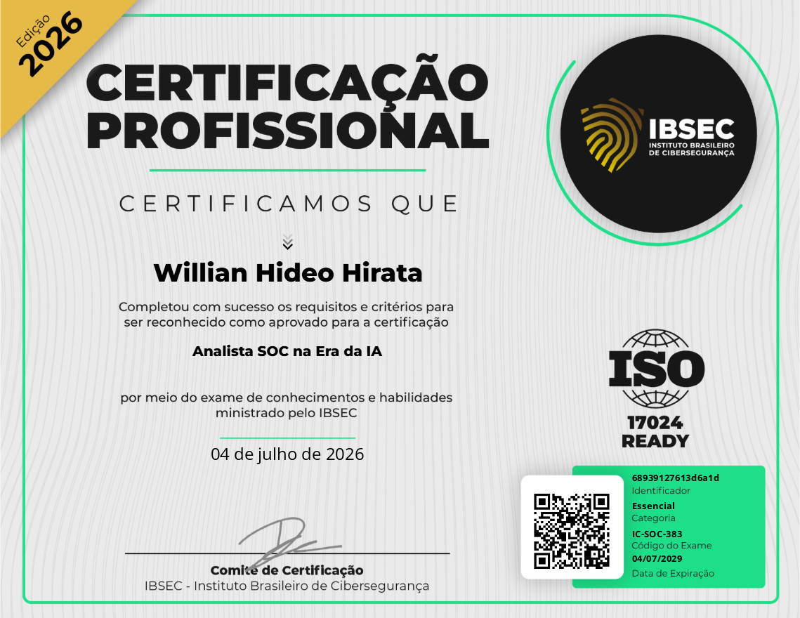 Certificado Analista SOC na Era da IA