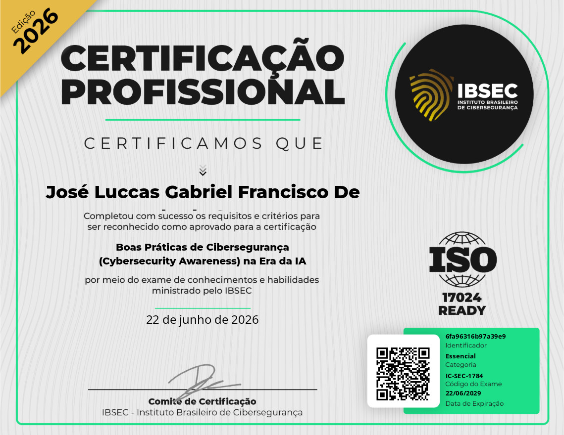 Certificado Boas Práticas de Cibersegurança (Cybersecurity Awareness) na Era da IA