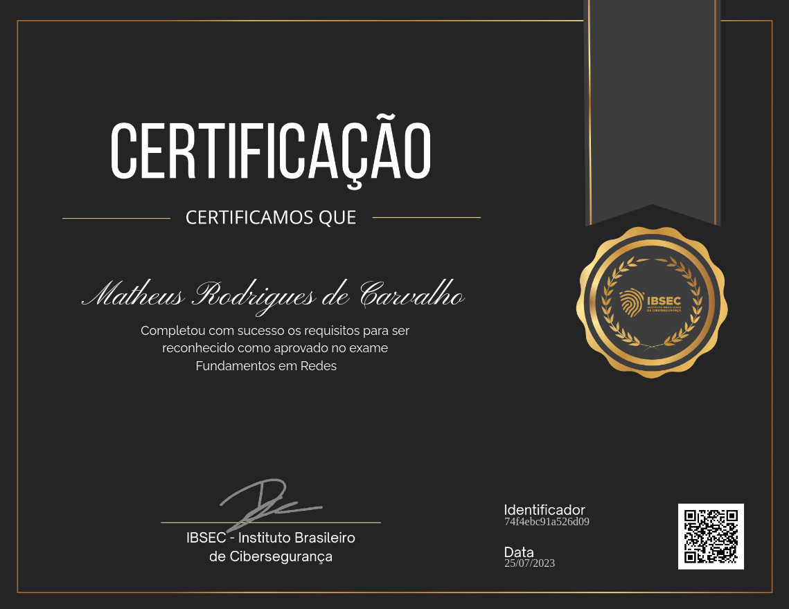 Certificado Fundamentos em Redes