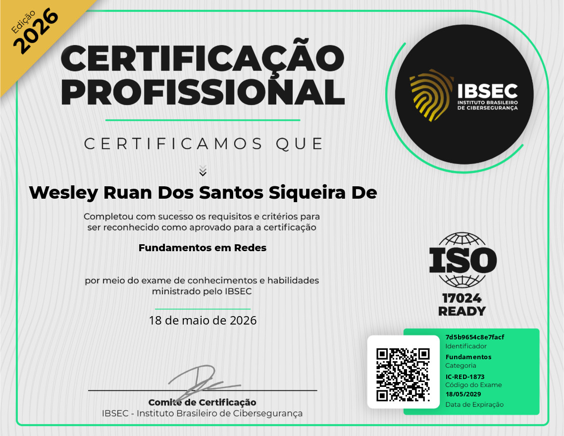 Certificado Fundamentos em Redes