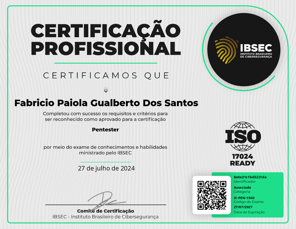 Certificado Pentester
