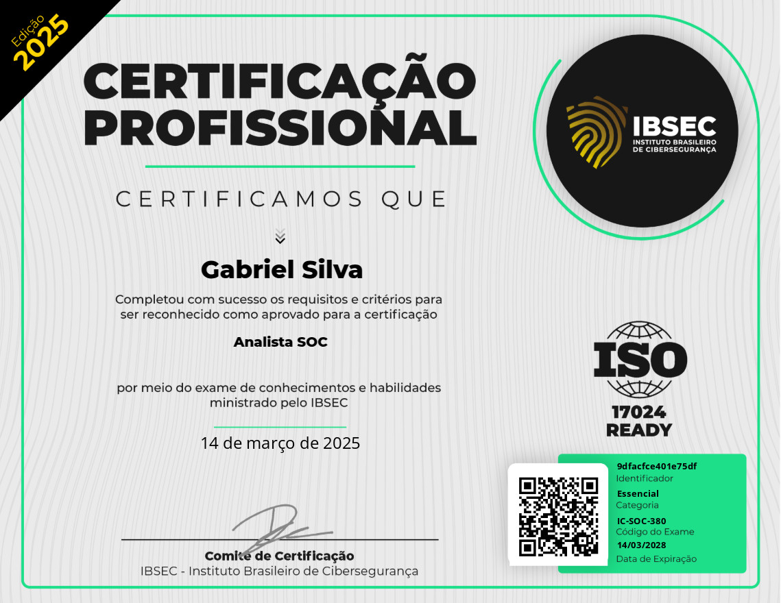 Certificado Analista SOC