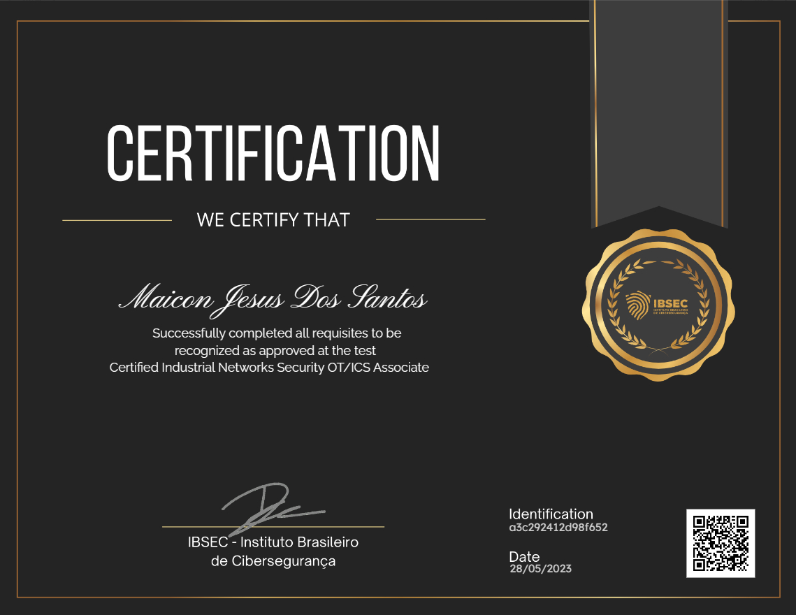 Certificado Industrial Networks Security OT/ICS