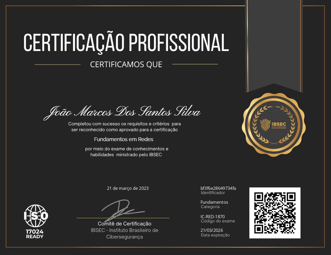 Certificado Fundamentos em Redes